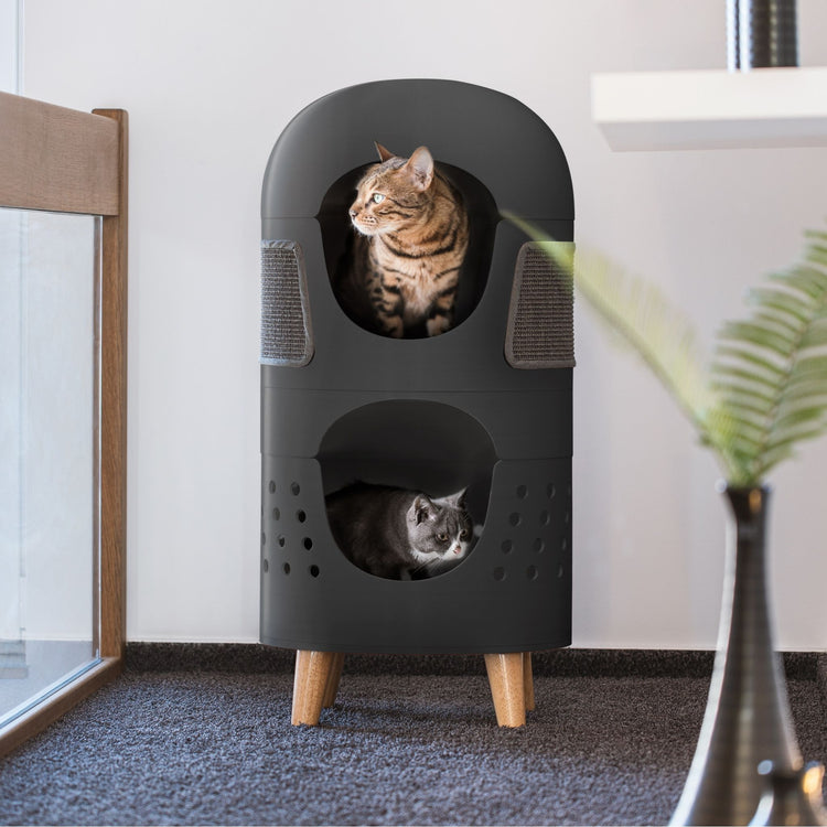Kratzbaum Catrub ONE – Designermöbel für Katzen (Schwarz)